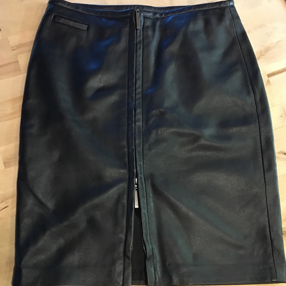EXPRESS Genuine Leather Midi Skirt